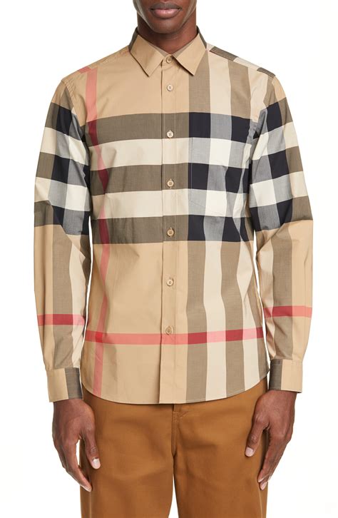 burberry plaid shirt mens|Burberry collar shirt men's.